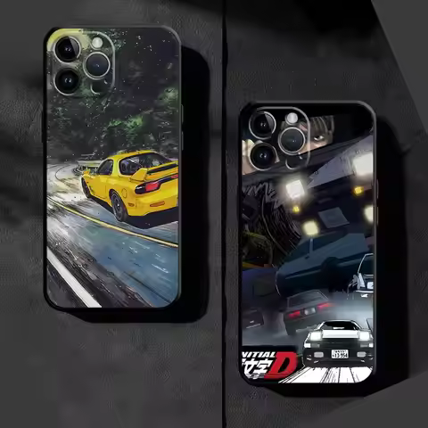 Anime Initial D Phone Case for Google Pixel 6a 8 Pro 6 Pro 8a 9 Pro XL 7 Pro 7a Matte Black Soft Cov