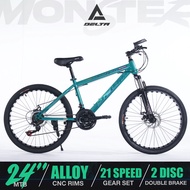 จักรยานเสือภูเขา จักรยานเสือภูขา 24 นิ้ว MOUNTAIN BIKE BICYCLE มีโช๊ครับแรงกระแทก เกียร์ 21 สปีด DEL