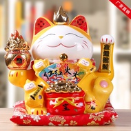 Golden lucky cat waving his hand, 28cm tall, large type, lucky waving lucky cat