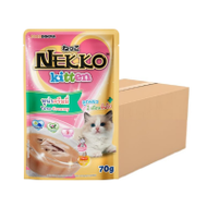 [official Store] Nekko Kitten อาหารแมวเด็ก ทูน่าครีมมี่ 70g x 12 ซอง