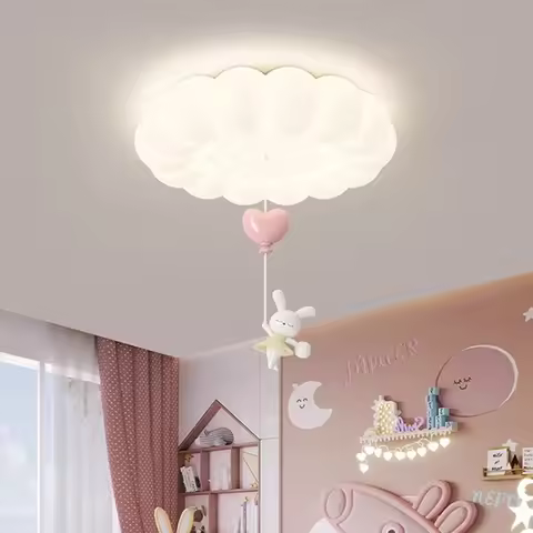 Children's Room Cloud Ceiling Lamps LED Bunny Cloud Lamp French Cream Style Princess Room Baby Room 