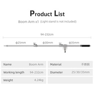AMBITFUL MF-01 94-232cm 37"- 91" Metal Stainless Steel Boom Arm Studio Photo Telescopic Boom Arm for