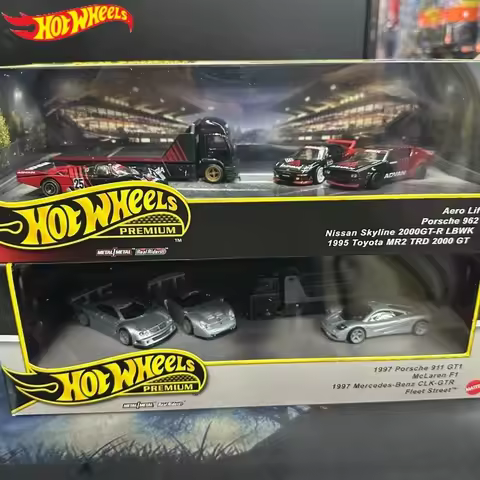 New Hot Wheels Fleet Street Series 1997 Porsche 911 Gt1 Mclaren F1 Benz Clk-Gtr Model Collectible To