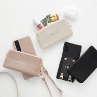 支援多機種 旋轉式 全方位 手機殼【大型拉鍊收納袋 刻字】手機斜背包 霧面色 BE07U