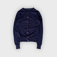 KEMEJA [M Woman] Ralph Lauren Sport 'Blue on Blue Pony' Cardigan I Vintage Vtg Retro Striped Shirt O