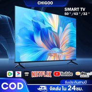 ทีวี 32 นิ้ว Smart TV 43 นิ้ว สมาร์ททีวี 1080P สมาร์ททีวี LED Android TV โทรทัศน์ Wifi/Youtube/Nexflix รับประกัน 3 ป