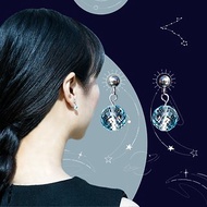 925純銀水晶耳環 -12星座女生誕生石【 雙魚座 の 海藍寶 】