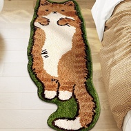 [in stock] Cat Shaped Imitation Cashmere Bedroom Runner Rug Living Room Bedside Rug Coffee Table Sof