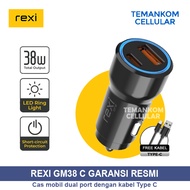 Car Charger REXI Dual port Usb Car Charger REXI GM3B-C Usb Type C port OFFICIAL WARRANTY