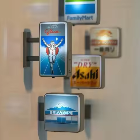 Fridge Magnet Sticker Lawson Advertising Store Dotonbori Kawaguchi-ko Town Mini Sign Lightboard Phot
