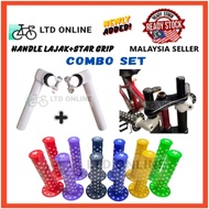 Handle Basikal Lajak Double Fork Handle Combo Set Star Grip Bicycle Bike