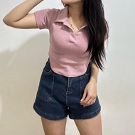 FREYA TOP || Women's V-neck Oval Crop Top, Trendy Women's Top