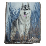 1PC Large Warm Blankets for Beds Thick Cashmere Throw Blanket Wolf Printed Rectangle Modern Fleece