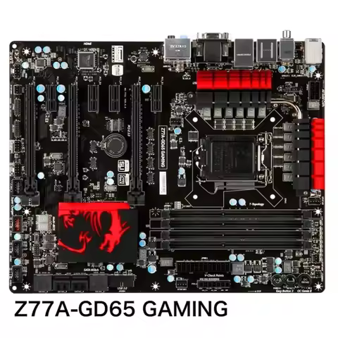 For MSI Z77A-GD65 GAMING Motherboard Z77 DVI VGA HDMI PCI-E3.0 LGA 1155 DDR3 Mainboard 100% Tested O