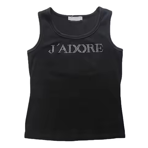 Vintage Punk Rhinestone Letter Gothic Streetwear Short Sleeve T Shirts Y2k Style Tank Top Y2k Style 