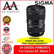 Sigma 24-35mm f2 DG HSM Art Lens for Canon EF /Nikon F 24 35 f2 Ship from Malaysia 100% Sigma Warranty