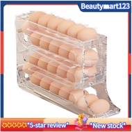 Auto Rolling Egg Holder for Fridge, 4 Tiers Large Capacity Eggs Dispenser, Stores Up to 30 Eggs