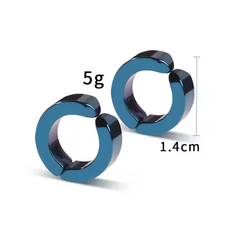 2pcs Case Study of Vanitas Earrings Anime Vanitas Same Blue Ear Clips, Stainless Steel Fake Ear Pier