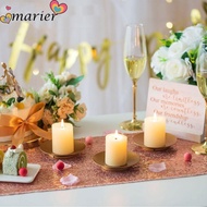 MARIER 4Pcs Iron Plate Candle Holder, Metal Elegant Gold Candle Holders for Pillar Candles, Pillar C