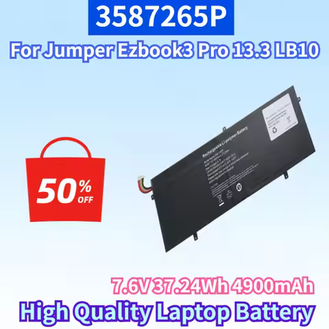 Newest 3587265P 7.6V 37.24Wh 4900mAh Li-ion Battery for Jumper Ezbook3 Pro 13.3 LB10 P313R WTL-36872