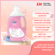 Nước giặt xả On1 chống lem màu hương Fresh Sakura 2.6Kg N6401 sạch khuẩn khử mùi thơm lâu cho giặt t