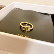 Celine 經典凱旋logo黃銅戒指