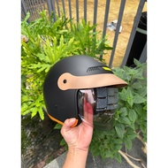 GXT M139 3/4 helmet with super beautiful colorful negative glass - Genuine GXT helmet