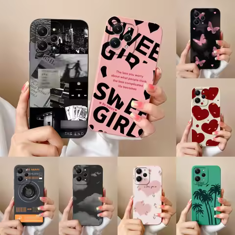For Redmi 12 Case Swwet Cool Soft Phone Cover For Xiaomi Redmi12 4G 5G Full Protection High Quality 