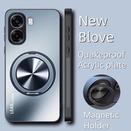 For OPPO A6K Cases Magnetic Ring Stand Matte Hard Phone Case For OPPO A6K Camera Protective Back Cov