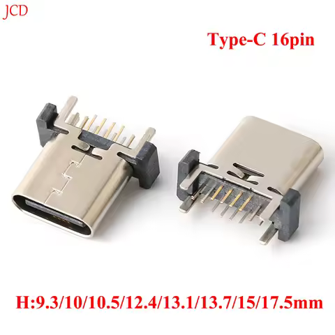 8PCS 8models 16P 16Pin ​Type C USB Female Socket Connector Vertical DIP Four feet In Board For Samsu