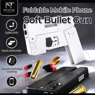 Foldable Toy Gun Phone Size Soft Bullet Small Pocket Kids Semi Automatic Pistol Peluru Lembut Mainan