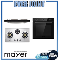 Mayer MMSS773HI / MMGH773HI [78cm] 3 Burner Gas Hob + Mayer MMSI903OT [90cm] Semi-Integrated Hood with Oil Tray + Mayer MMDO8R [60cm] Built-in Oven with Smoke Ventilation System Bundle Deal!!