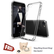 Ốp lưng Ringke Fusion (trong suốt) iPhone 7 / 8 + Giá đỡ điện thoại dạng nhẫn iRing hình mèo (Vàng)