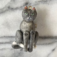 貓咪吊飾胸針 黑貓