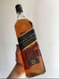 (加大裝) Johnnie Walker - 黑牌威士忌 Black Label Whiskey 1000ML wine