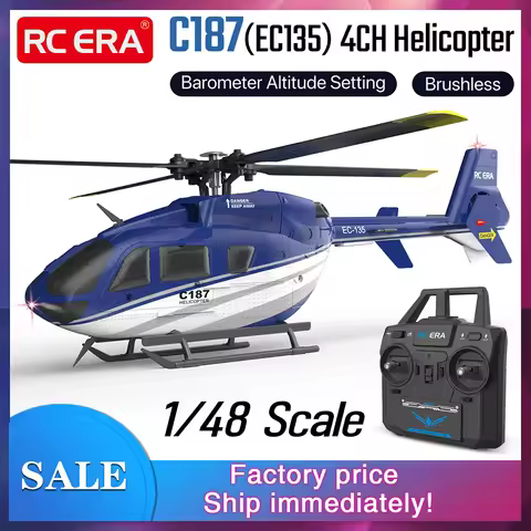 RC ERA C187 Helicopter 4CH 1/48 Barometer Altitude Setting 15min Flight Brushless EC135 Plane
