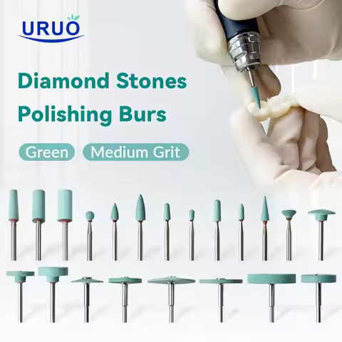 DG Diamond Stones Dental Polishers 2.3mm HP Green Medium Grit for Denture Lab Grinding Zirconia And 