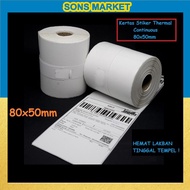 Thermal Printer Sticker Label Paper 80x50mm Continuous 80 x 50mm