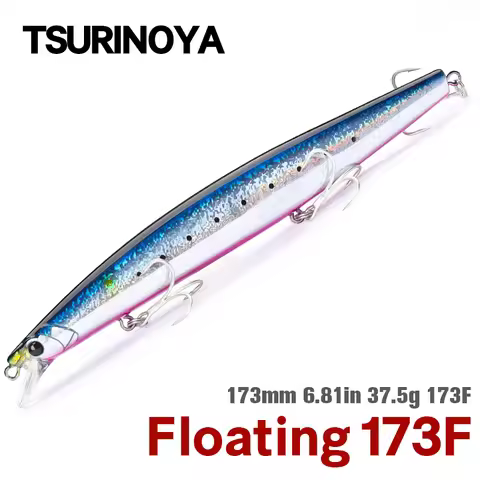 TSURINOYA 173F Ultra-long Casting Floating Minnow 173mm 6.81in 37.5g Saltwater Fishing Lure STINGER 