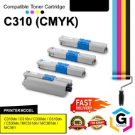 Compatible Oki 310 Black / Cyan / Magenta / Yellow Toner Cartridge for C310dn / C310n / C330dn / C51