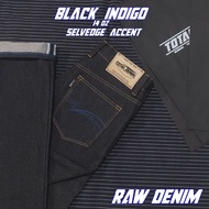 Total denim black indigo selvege acc blue line raw denim denim jeans raw denim jeans