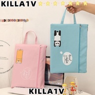 KILLA1V Test Paper Storage Folder, Cartoon Handheld A4 File Folder, Cute Large Capacity Creative Wat
