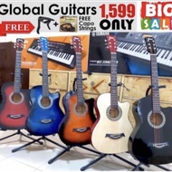 GLOBAL ACOUSTIC GUITAR with Free Bag, Guitar string and Capo