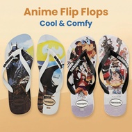 Anime Theme Havaianas Flip Flops Batman One Piece Print Rubber Slippers Ready Stock