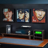 Jay Album Cover Poster Jay Chou Pixel Painting Wall Painting, Hanging Puzzle, Assembling Building Blocks, Birthday Gift