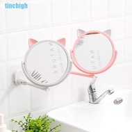 [Tinchigh] Folding Wall Mount Vanity Mirror Without Drill Swivel Bathroom Cosmetic Makeup [Hot]