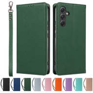 Suitable for Samsung A54 Phone Case A15 Magnetic Leather Case A16 Bracket Flip A55 Lanyard Protectiv