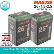 MAXXIS Ultralight Bicycle Inner Tube 26x1.5-2.5 AV/FV 48mm – Good Air Retention, Suitable for 26 Inc