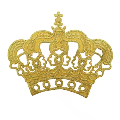 Embroidery Patch Sew Iron On Royal Imperial Crown King Embroidered Patches Badges For Bag Jeans Hat 