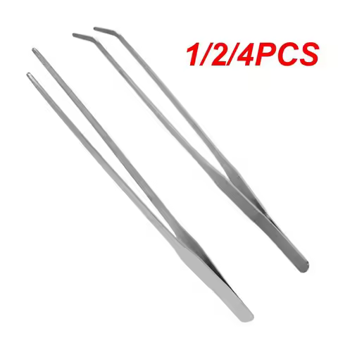 1/2/4PCS 38/48cm Aquarium Live Straight Curve Plant Tweezers Tongs Shrimp Reef Tank Crooked Tweezer